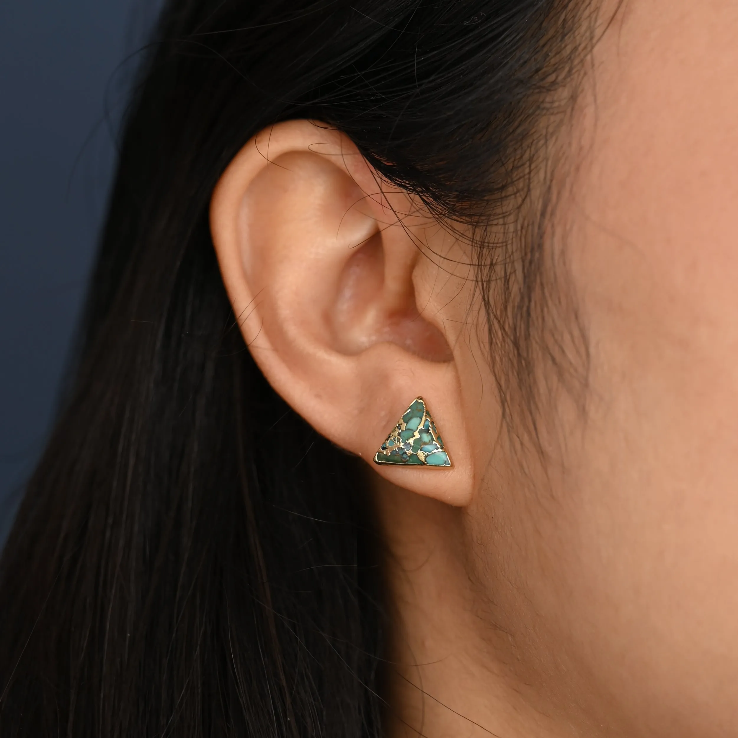 Ellie Triangle Turquoise Studs sold by Ocelot Market product image thumbnail 2