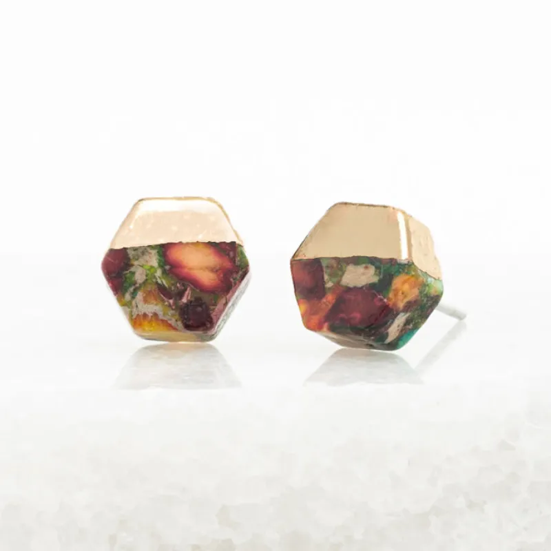 Sedona Stud Earrings in Sunrise Reds made by Starfish Project