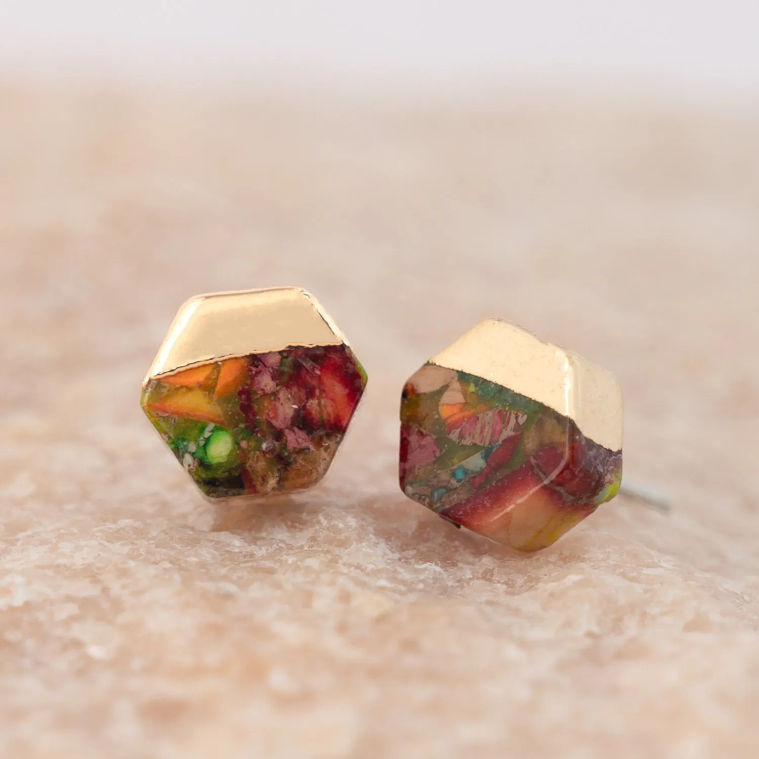 Sedona Stud Earrings in Sunrise Reds sold by Ocelot Market product image thumbnail 5