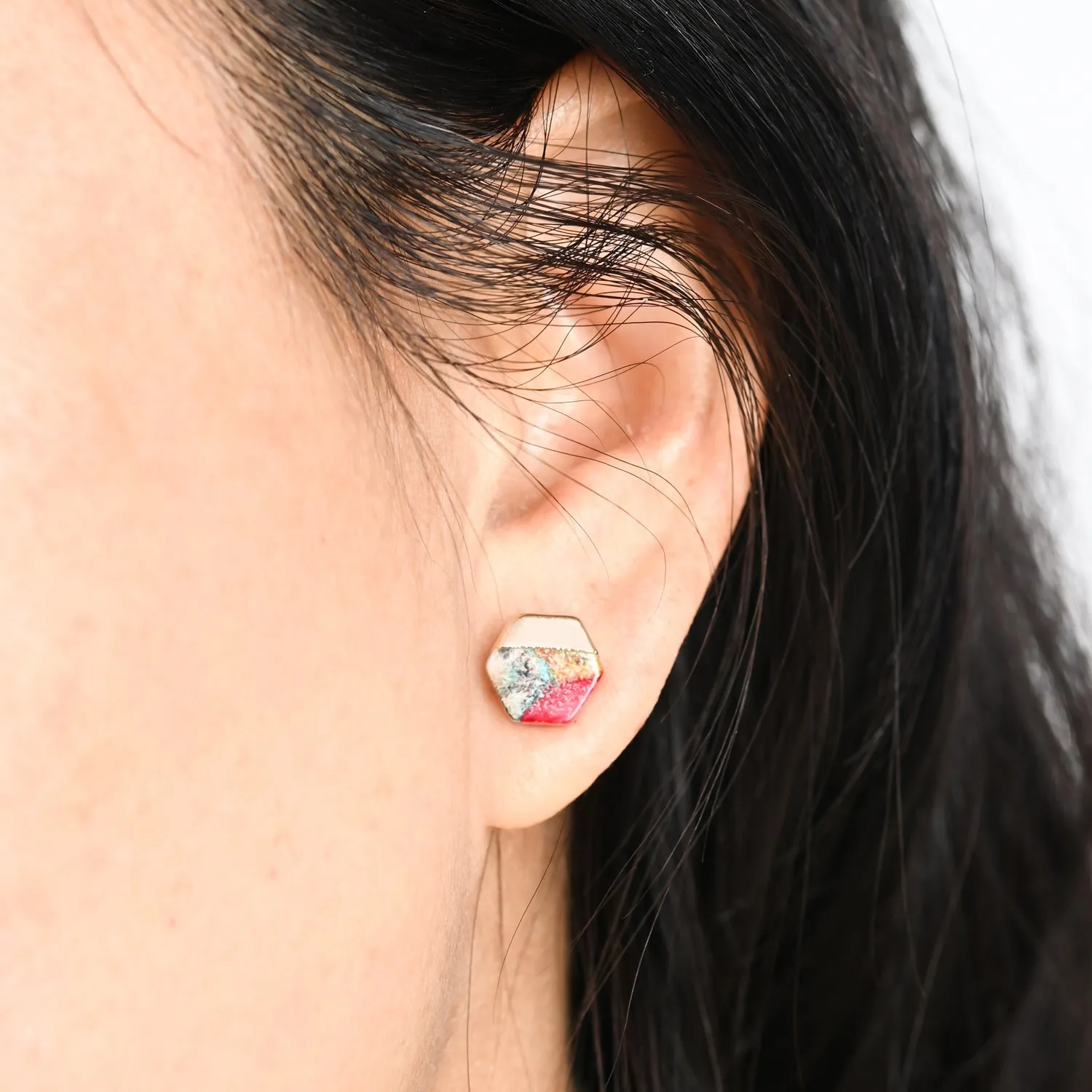 Sedona Stud Earrings in Sunrise Reds sold by Ocelot Market product image thumbnail 2