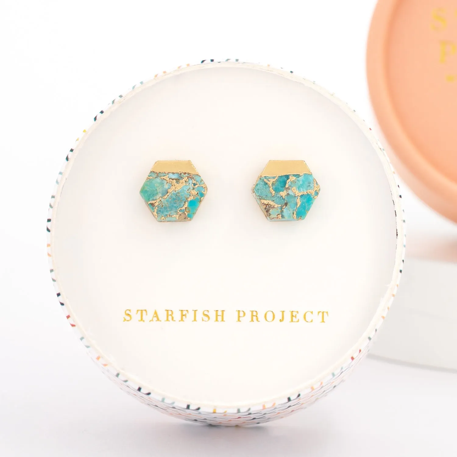 Oasis Turquoise and Gold Studs sold by Ocelot Market product image thumbnail 3