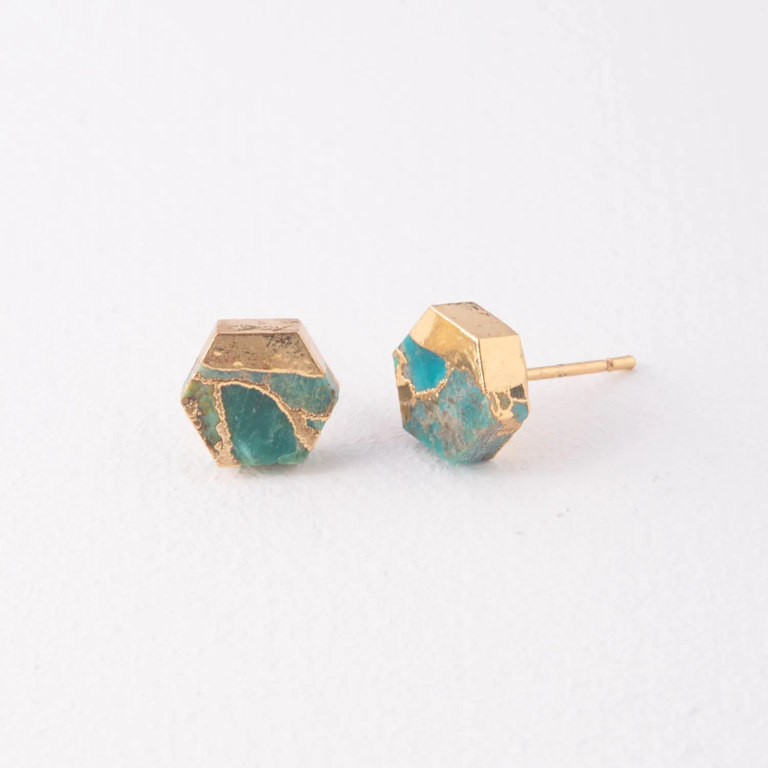 Oasis Turquoise and Gold Studs sold by Ocelot Market product image thumbnail 4