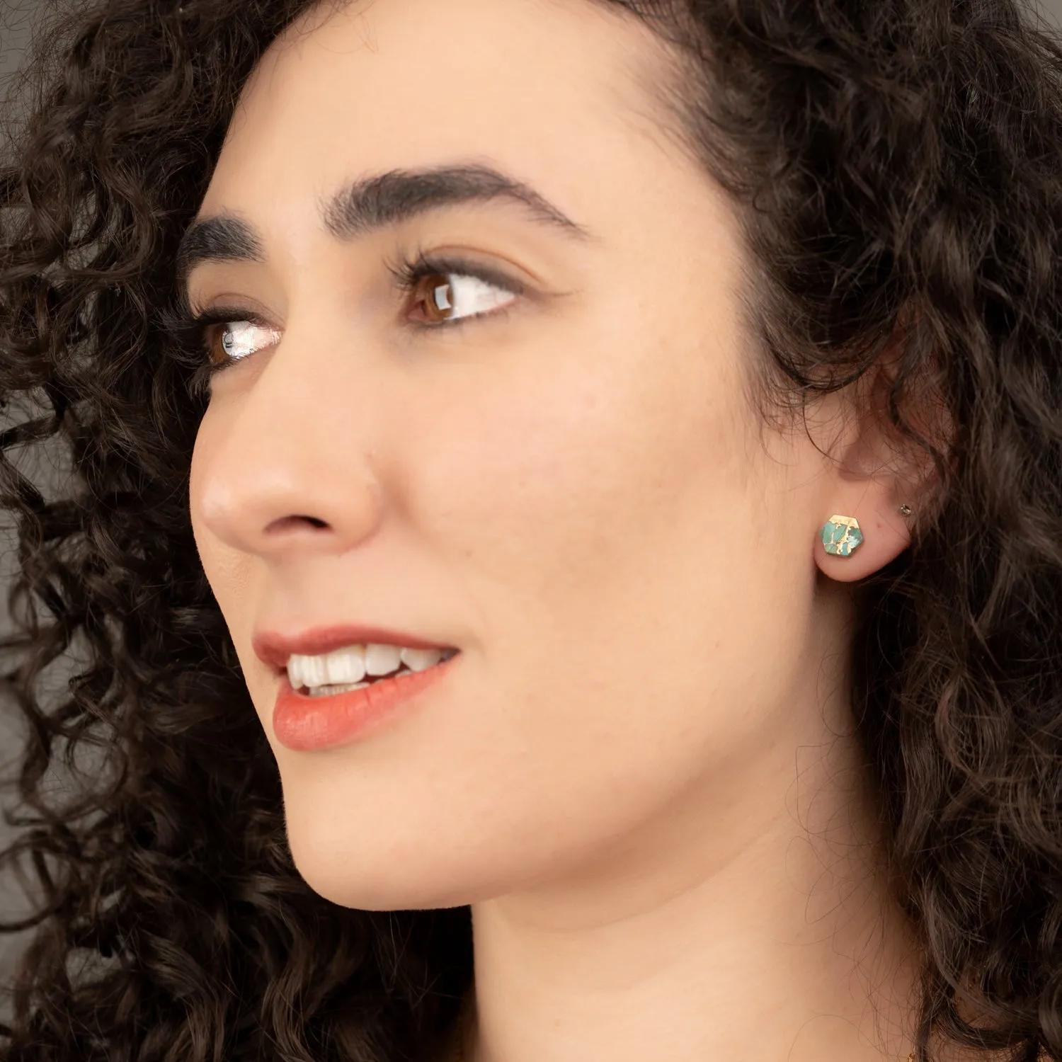 Oasis Turquoise and Gold Studs sold by Ocelot Market product image thumbnail 2