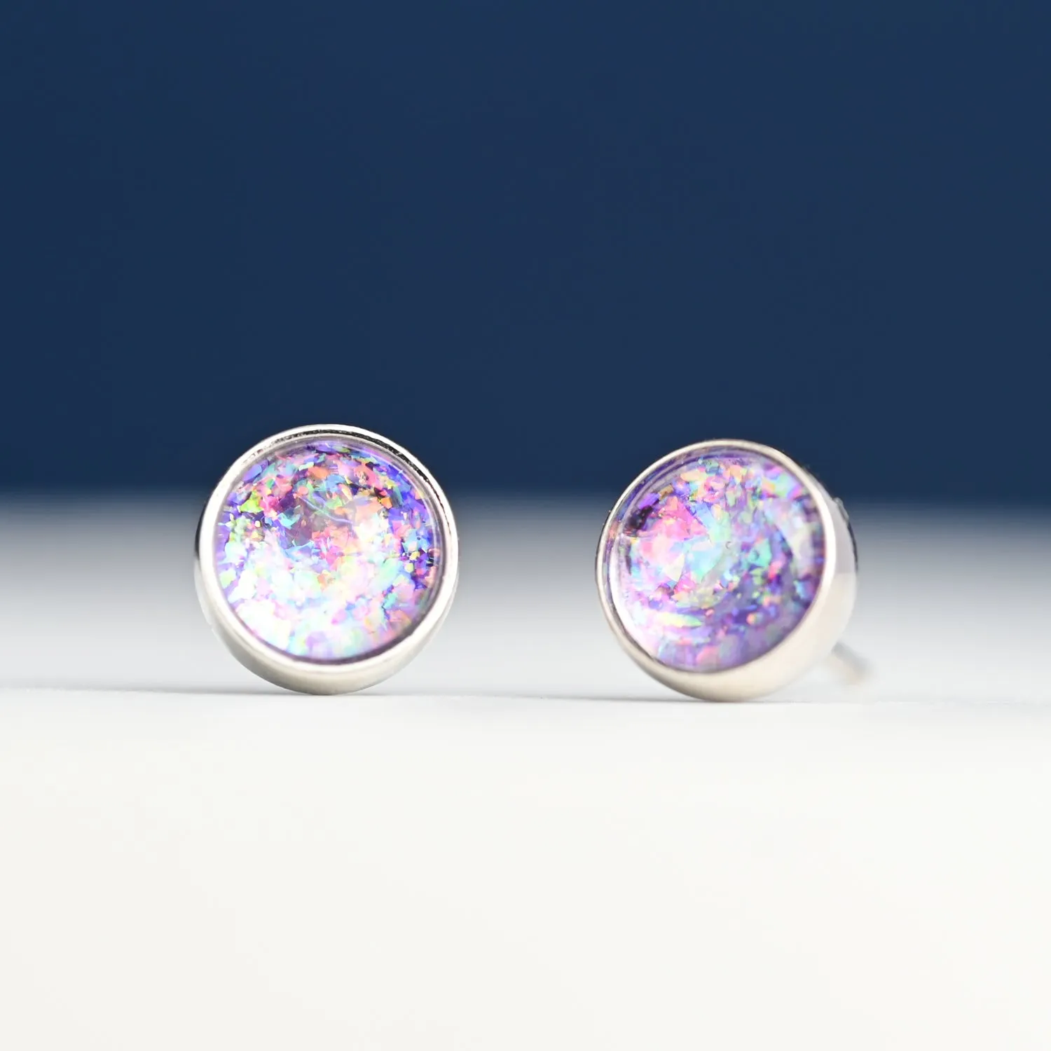 Lora Lavender Silver Stud Earrings sold by Ocelot Market product image thumbnail 5