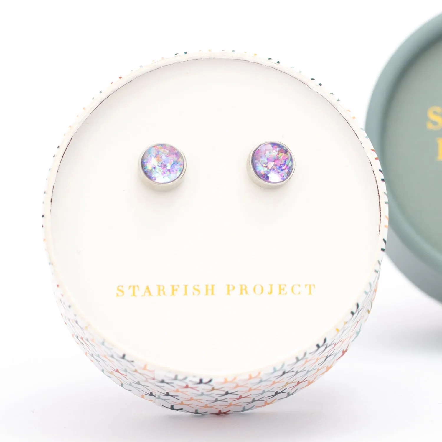 Lora Lavender Silver Stud Earrings sold by Ocelot Market product image thumbnail 3