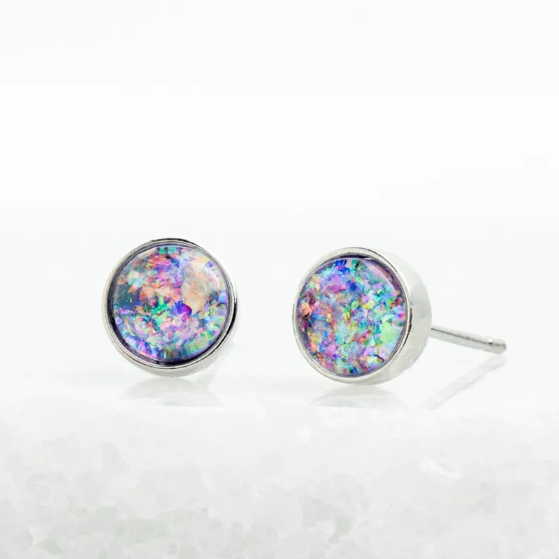 Lora Lavender Silver Stud Earrings made by Starfish Project