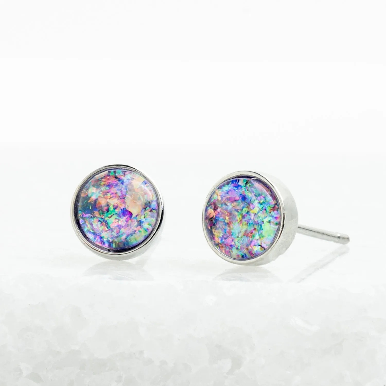 Lora Lavender Silver Stud Earrings sold by Ocelot Market