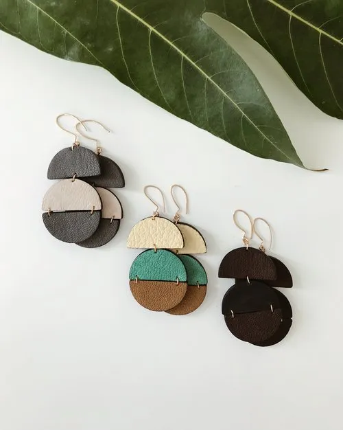 Gia Leather Earrings sold by Ocelot Market product image thumbnail 2