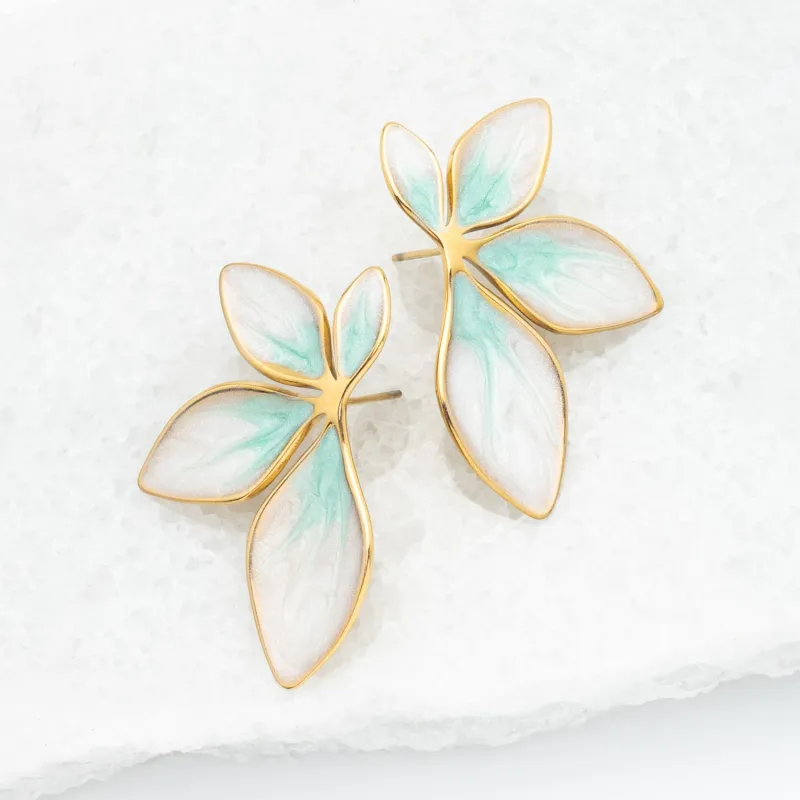 Flourish Mint Leaf Earrings made by Starfish Project