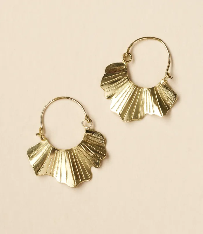 Sayuri Ginkgo Leaf Hoop Earring made by Ocelot Market