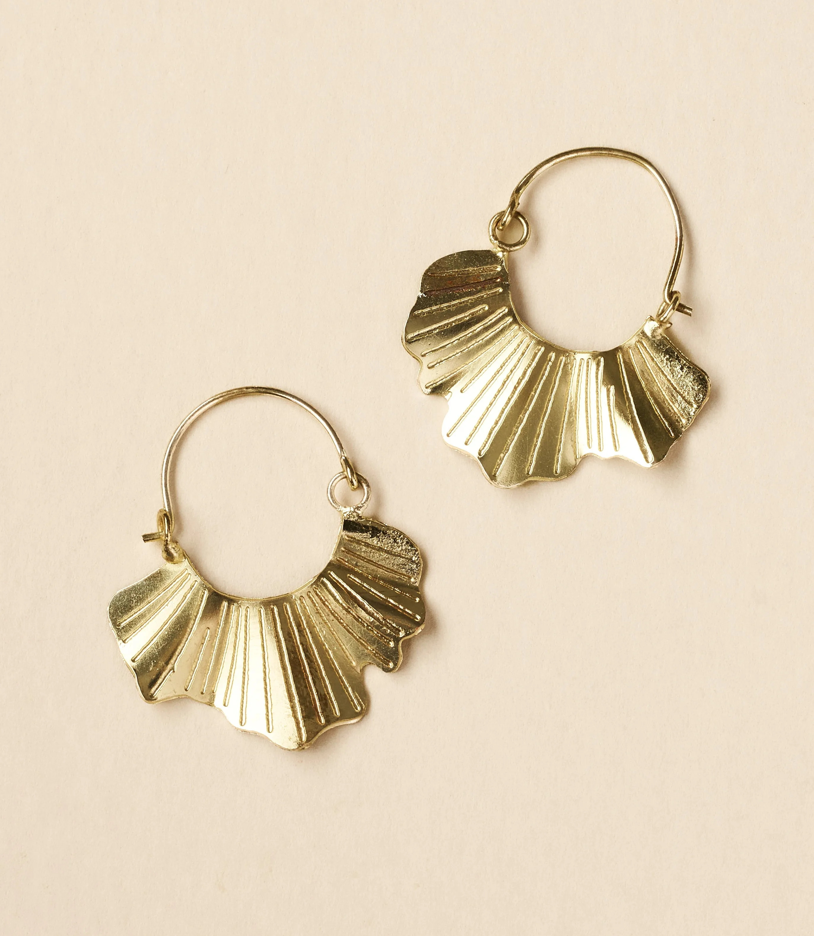 Sayuri Ginkgo Leaf Hoop Earring sold by Ocelot Market
