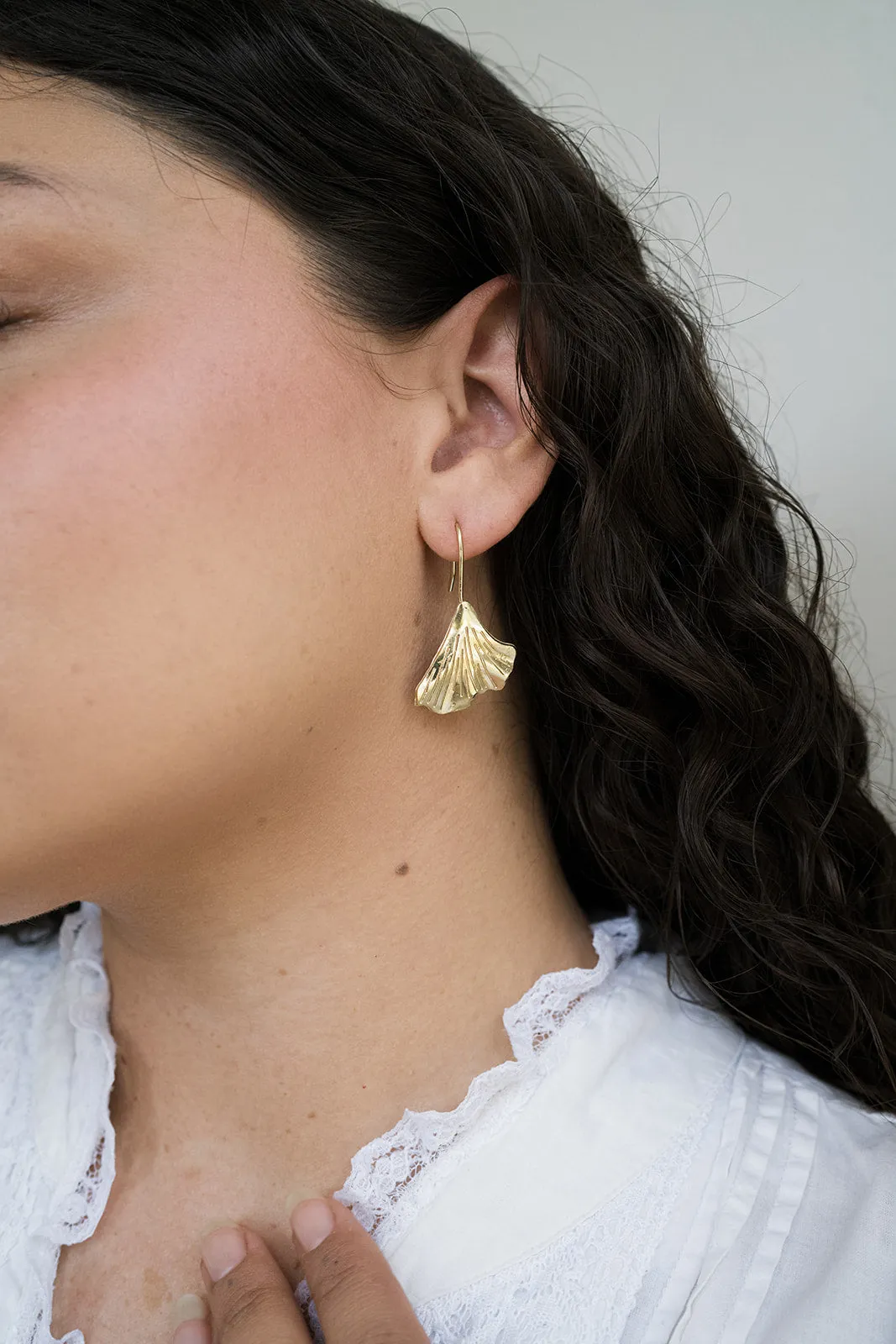 Sayuri Ginkgo Leaf Drop Earring sold by Ocelot Market product image thumbnail 3
