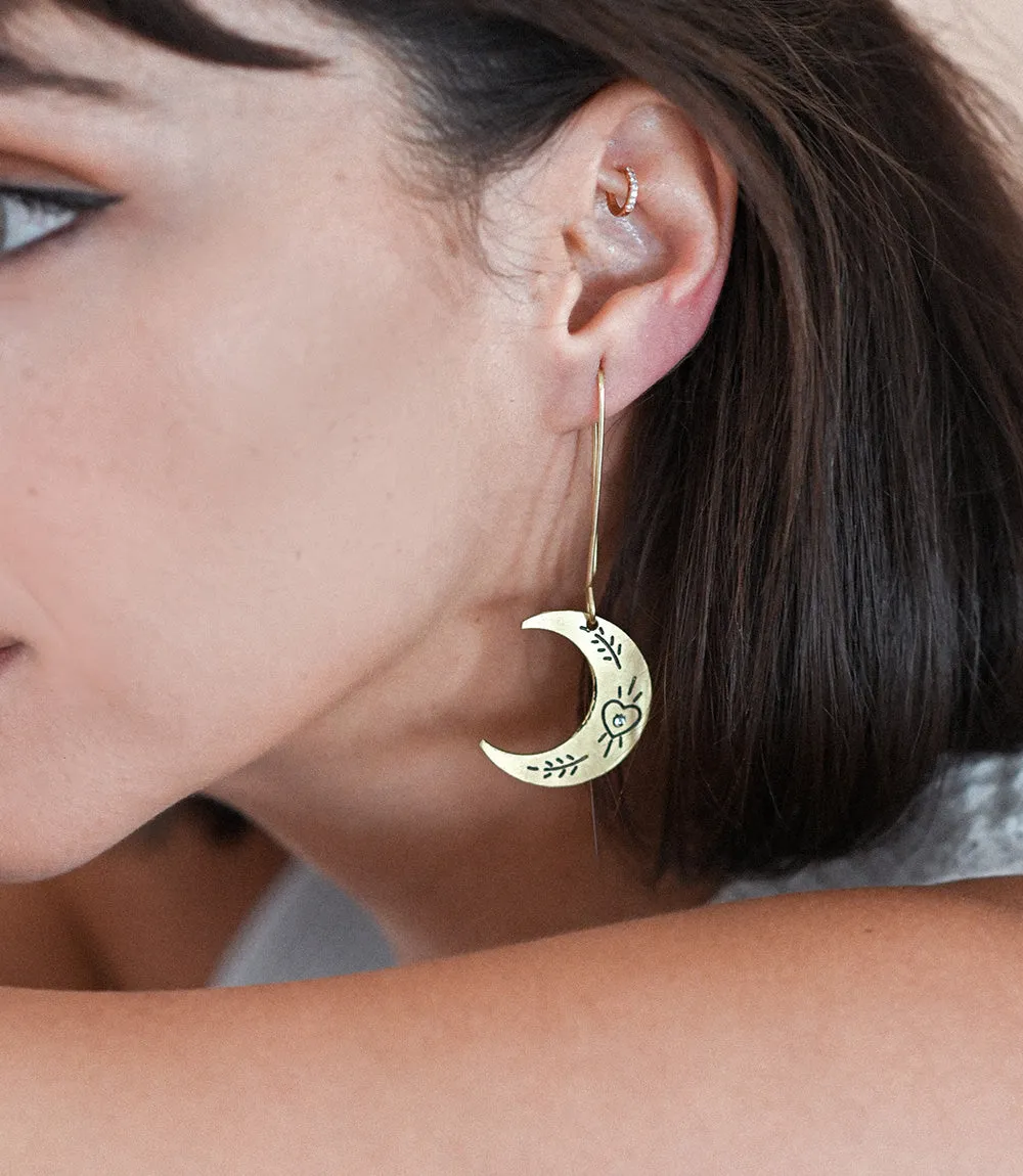 Ruchi Crescent Moon Dangle Earrings sold by Ocelot Market product image thumbnail 2