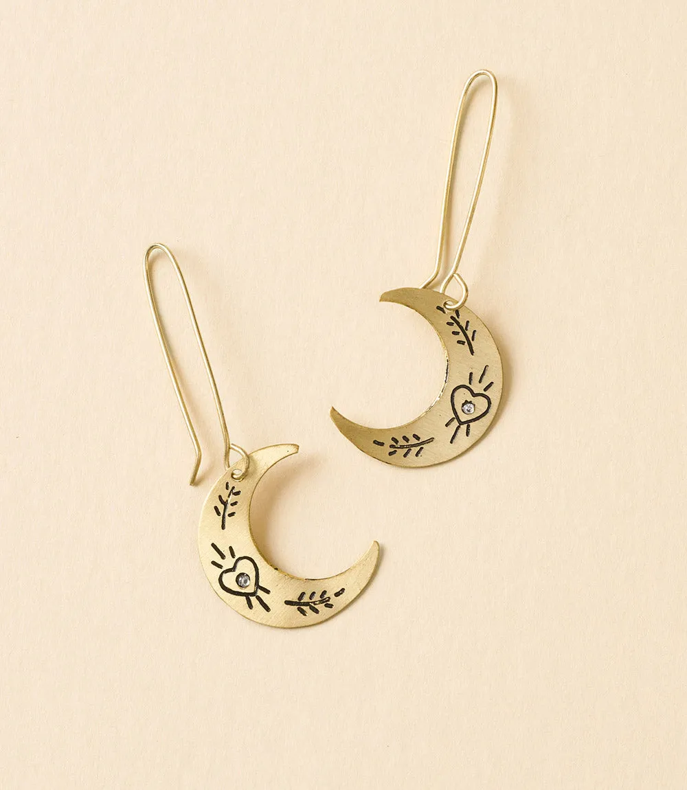 Ruchi Crescent Moon Dangle Earrings sold by Ocelot Market