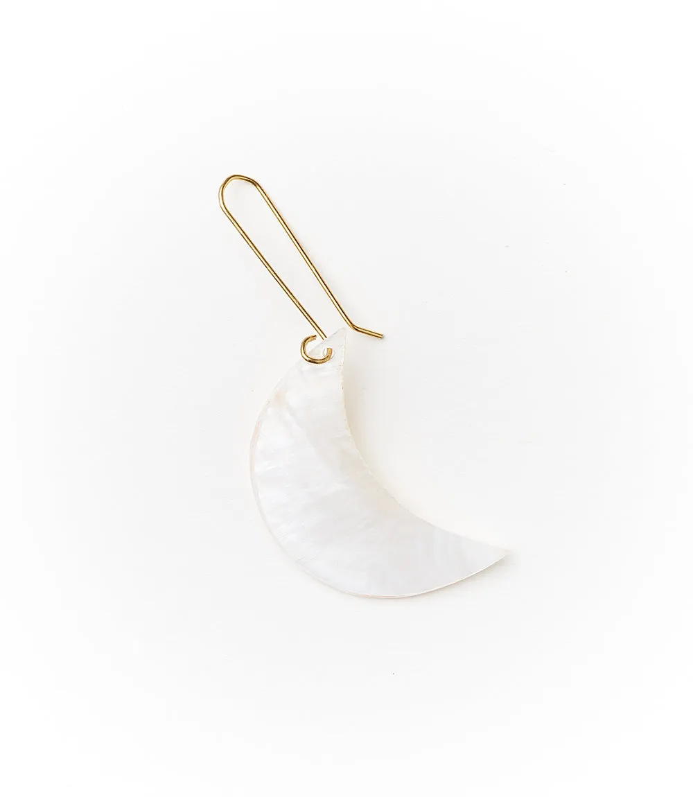 Rajani Crescent Moon Drop Earrings - Mother of Pearl sold by Ocelot Market product image thumbnail 2