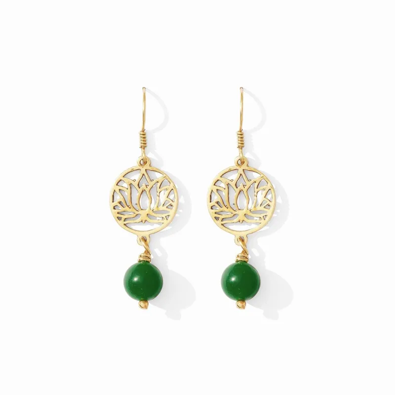 Lotus Drop Earrings made by Ocelot Market