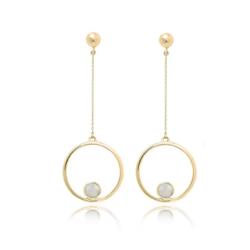 Aurelie Moonstone Earrings made by Ocelot Market