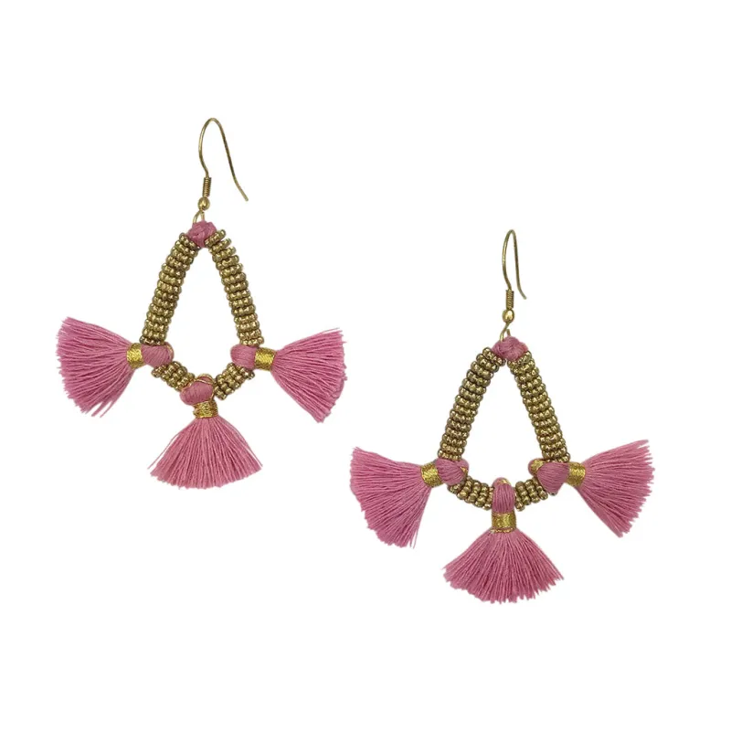 Nira Fringe Earrings made by Ocelot Market