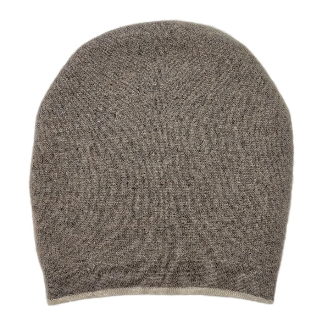 Coffee + Cream Reversible Cashmere Beanie sold by Ocelot Market product image thumbnail 5