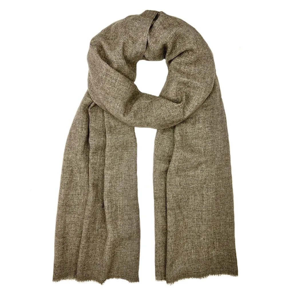 Espresso Handloom Cashmere Scarf sold by Ocelot Market