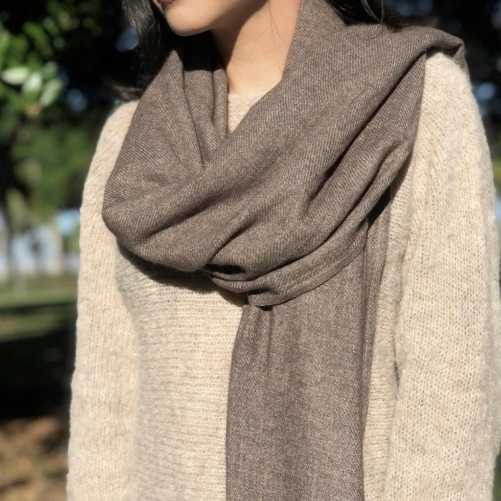 Espresso Handloom Cashmere Scarf sold by Ocelot Market product image thumbnail 2