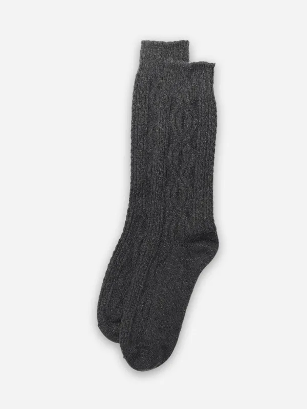 Wool Silk Cable Knit Sock sold by O.N.S