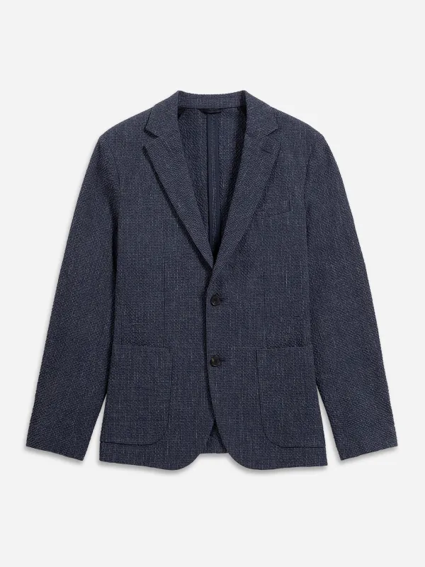 Perry Seersucker Check Blazer made by O.N.S