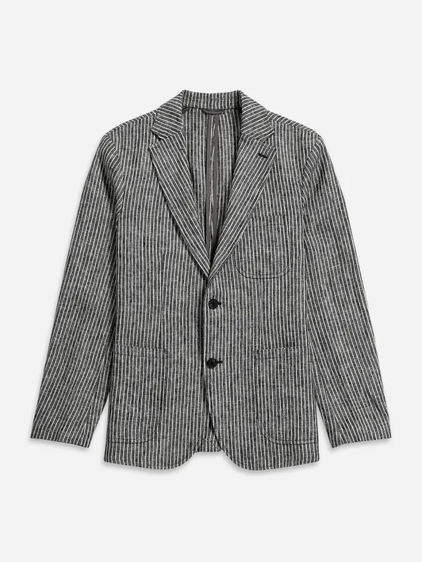 Perry Linen Stripe Blazer made by O.N.S