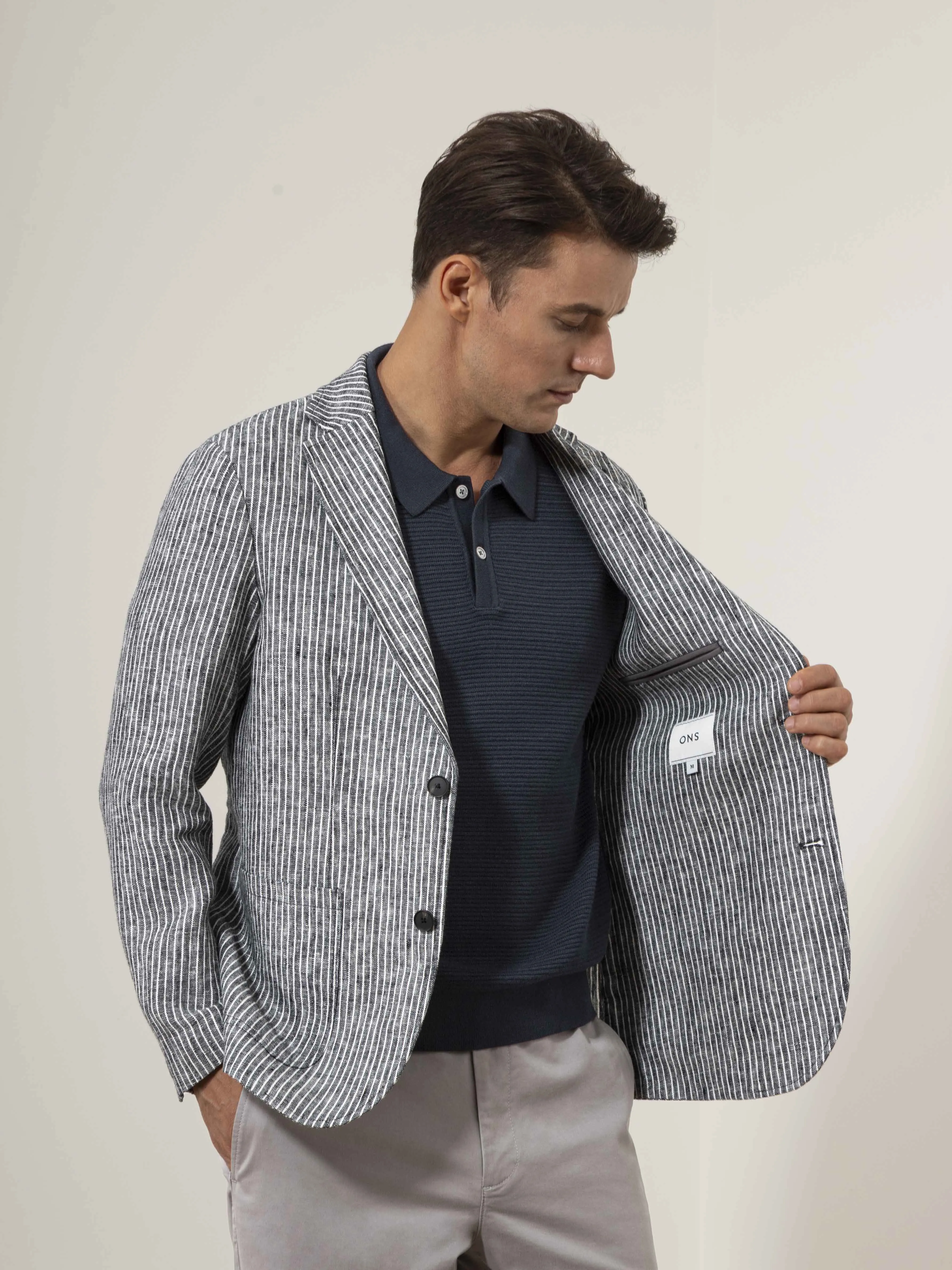 Perry Linen Stripe Blazer sold by O.N.S product image thumbnail 4