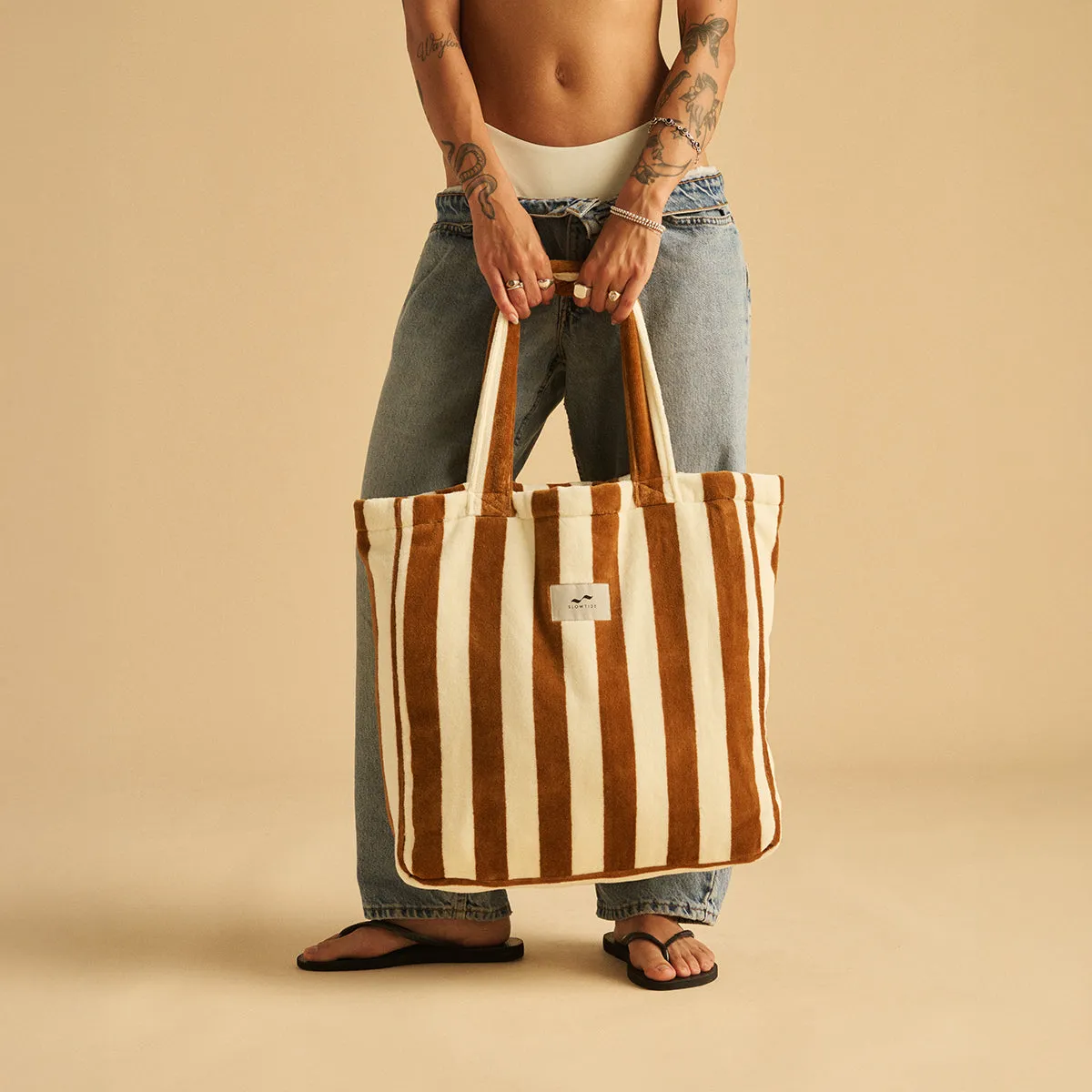 Cabana Terry Tote Bag - Brush sold by SLOWTIDE product image thumbnail 3