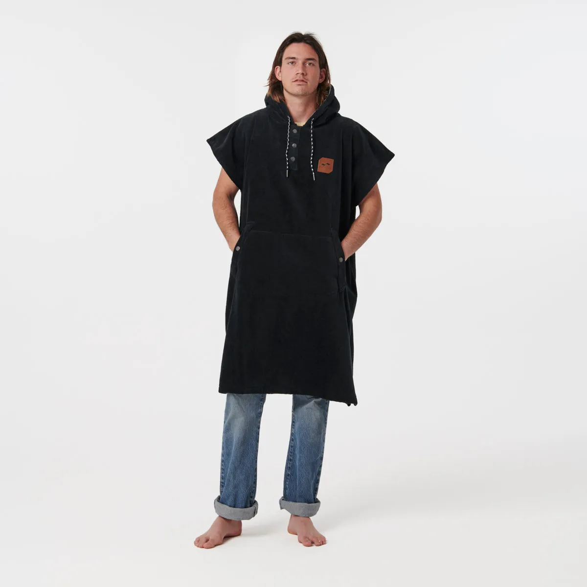 The Digs Extra-Warm Poncho - Black sold by SLOWTIDE