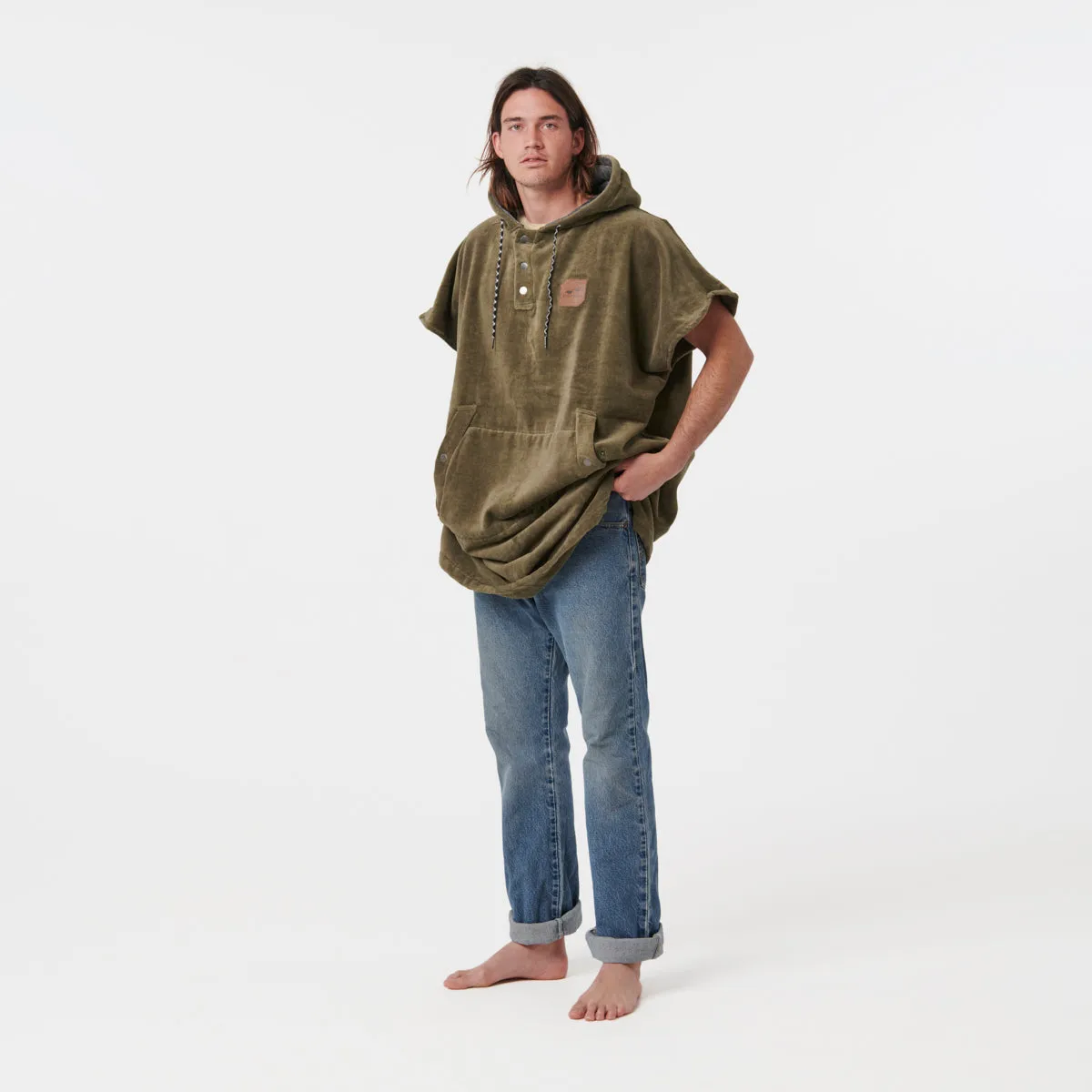 The Digs Extra-Warm Poncho - Green sold by SLOWTIDE