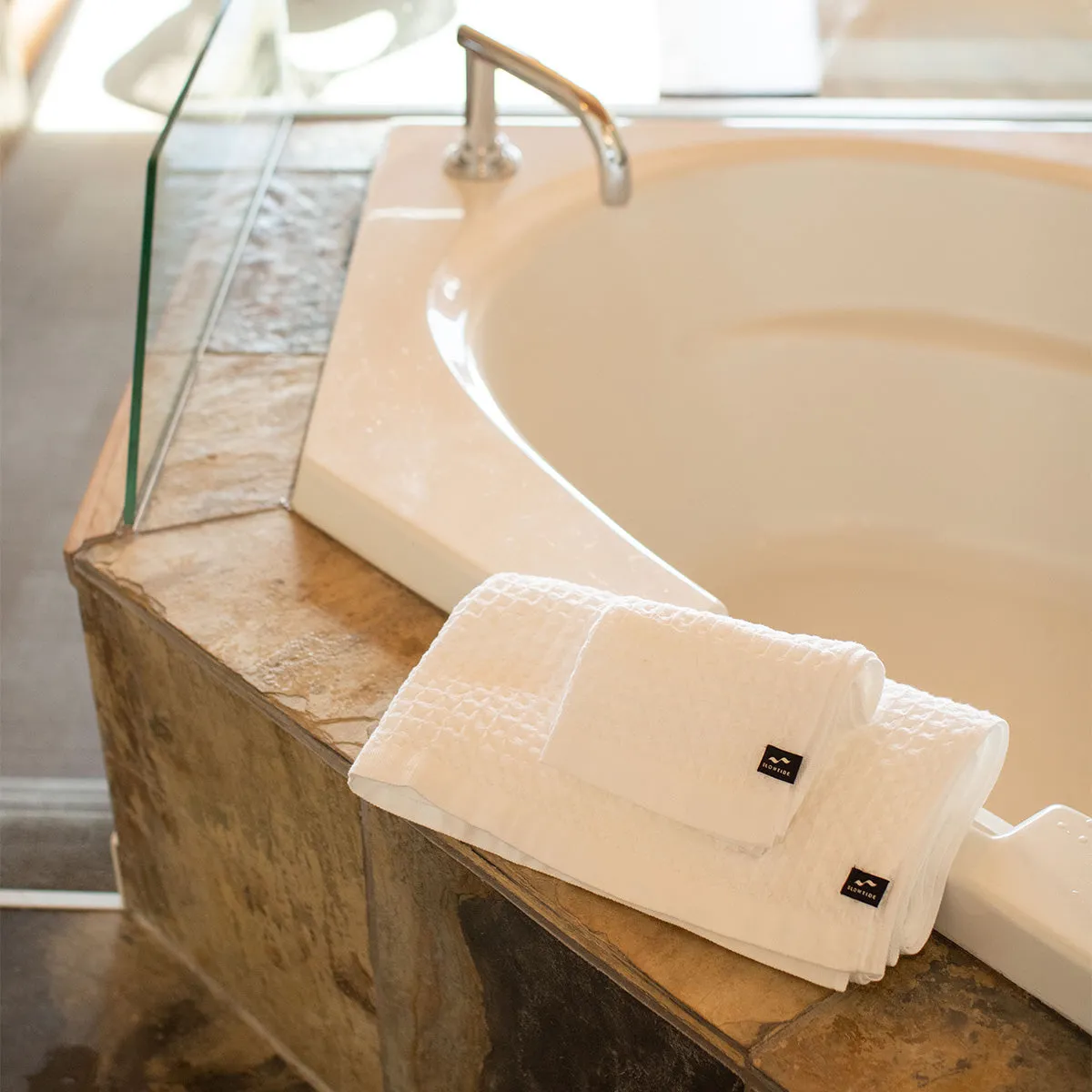 Guild Waffle Hand Towel - White sold by SLOWTIDE product image thumbnail 4