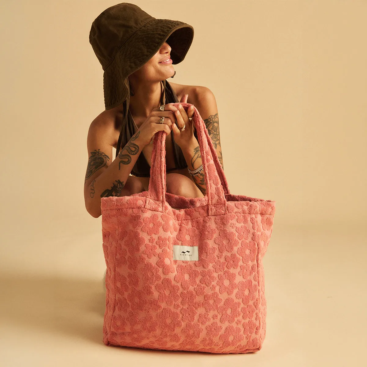 Ginny Terry Tote Bag - Guava sold by SLOWTIDE product image thumbnail 4