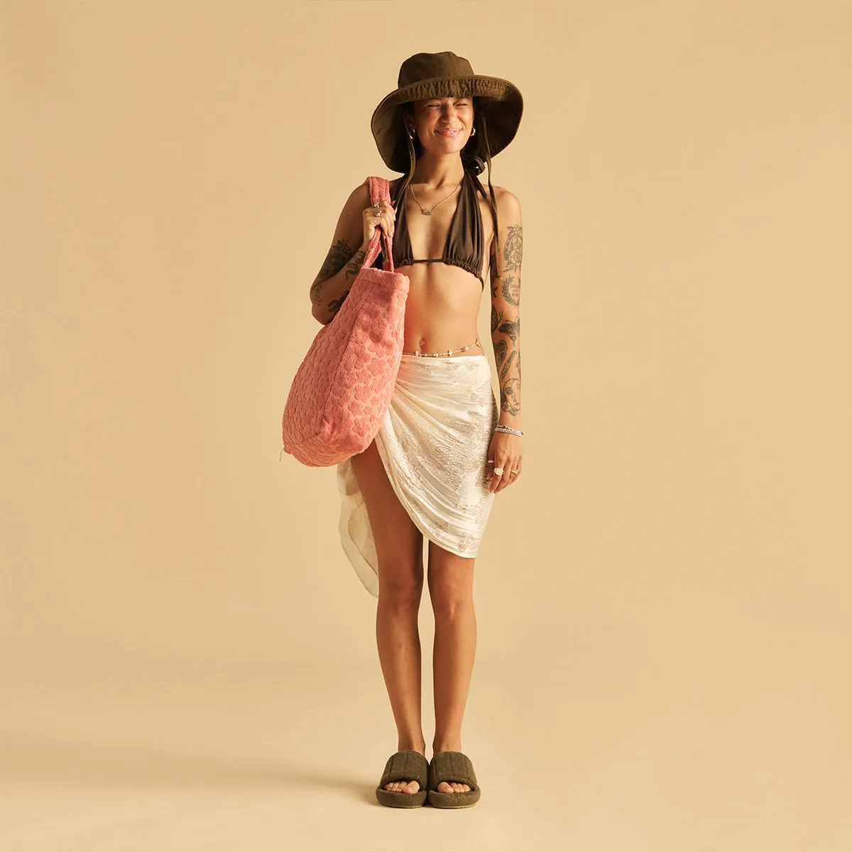 Ginny Terry Tote Bag - Guava sold by SLOWTIDE product image thumbnail 5