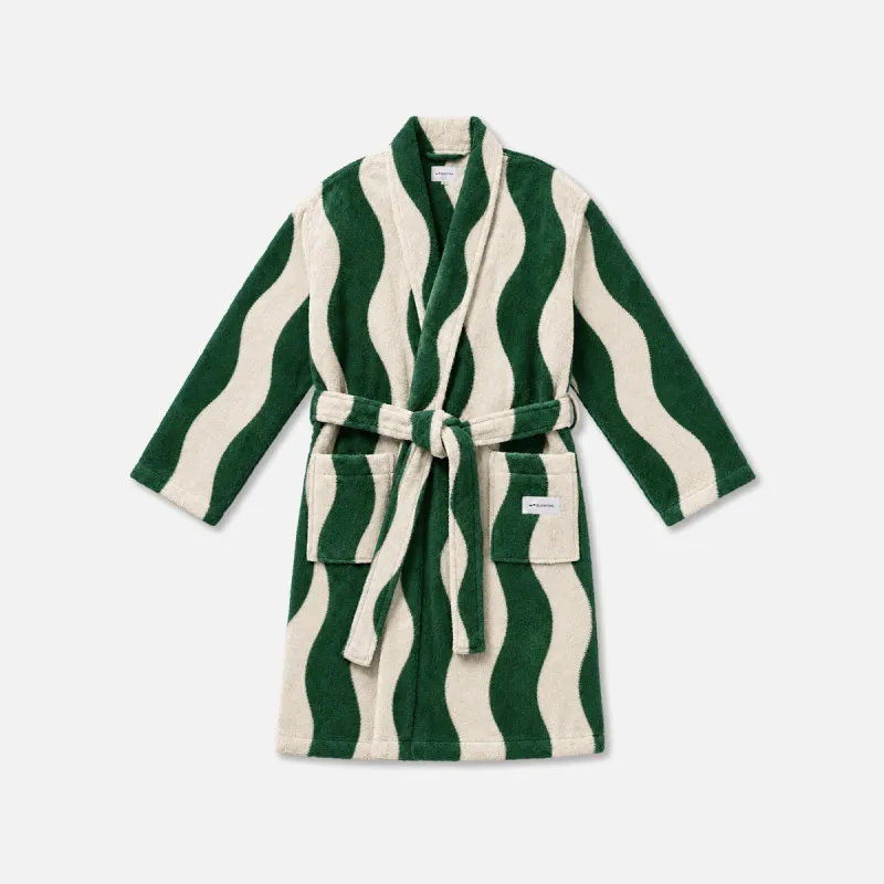 Slowtide Stripe Bath Robe - Sequoia made by SLOWTIDE