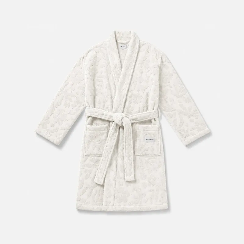 Sunny Sculpted Bath Robe - Cream made by SLOWTIDE