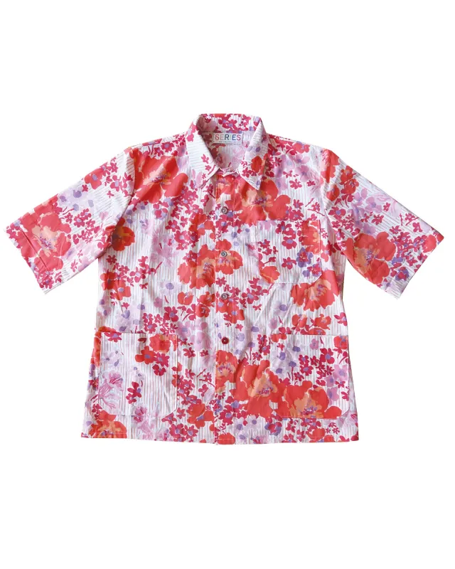 THE SHORT SLEEVED CHORE SHIRT - WARM FLORALS made by THE SERIES NY