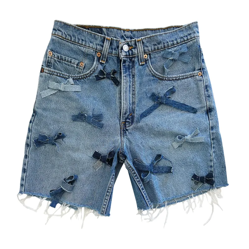 DENIM BOW SHORTS sold by THE SERIES NY