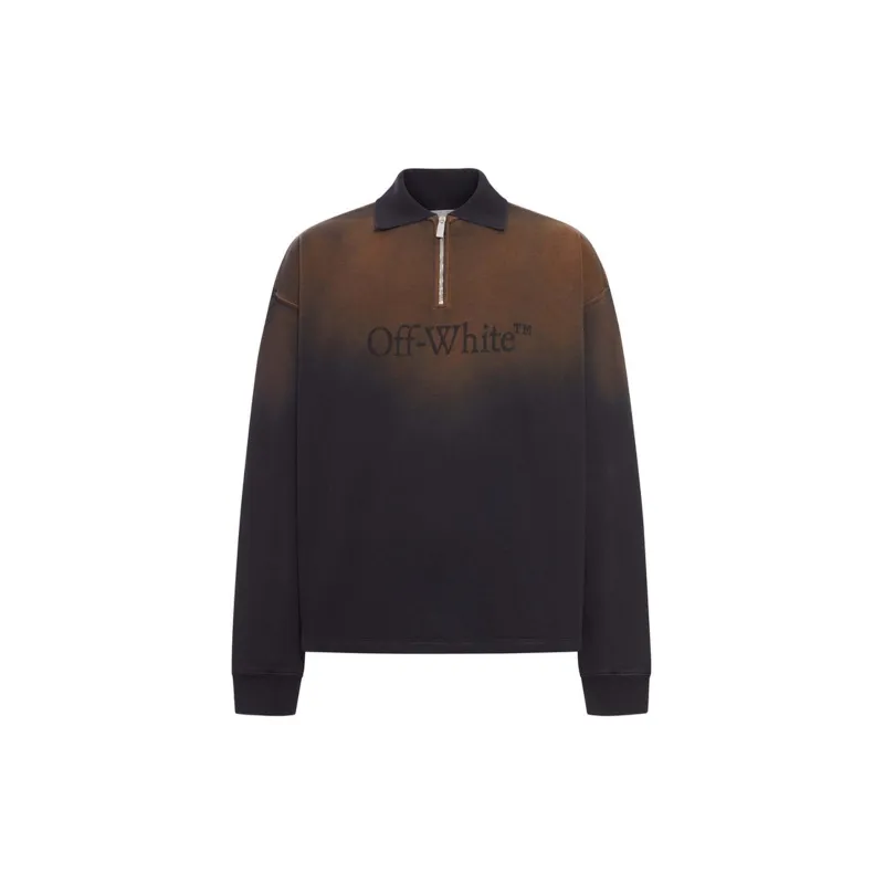 Laundry Fleece Long Sleeve Polo (Dirty Black/Dirty Brown) sold by TONS