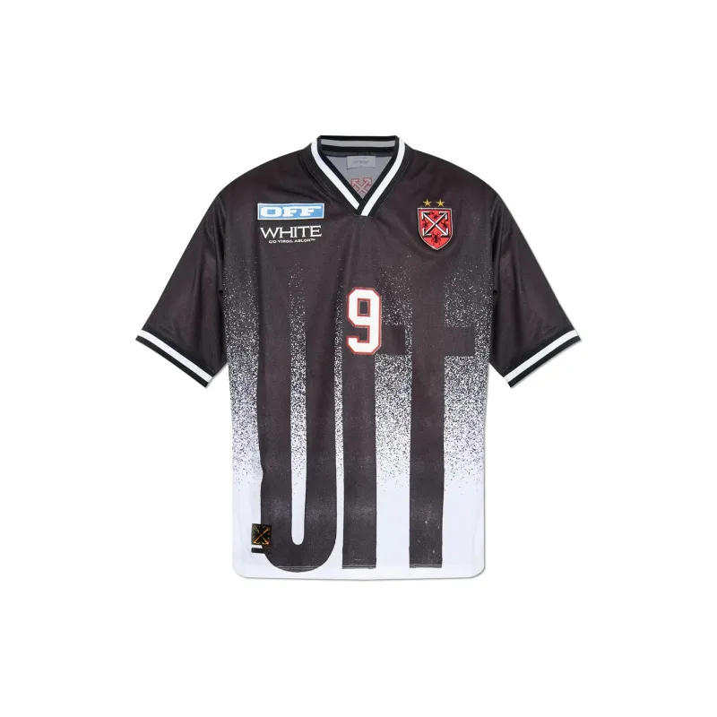 Big Off Gradient Soccer Short Sleeve T-shirt (Black/White) sold by TONS