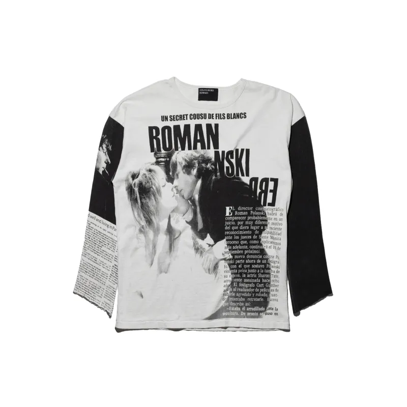 Roman Oversized Long Sleeved T-shirt (Faded White/Black) sold by TONS