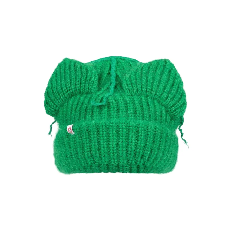Mohair Chunky Ears Beanie (Green) sold by TONS