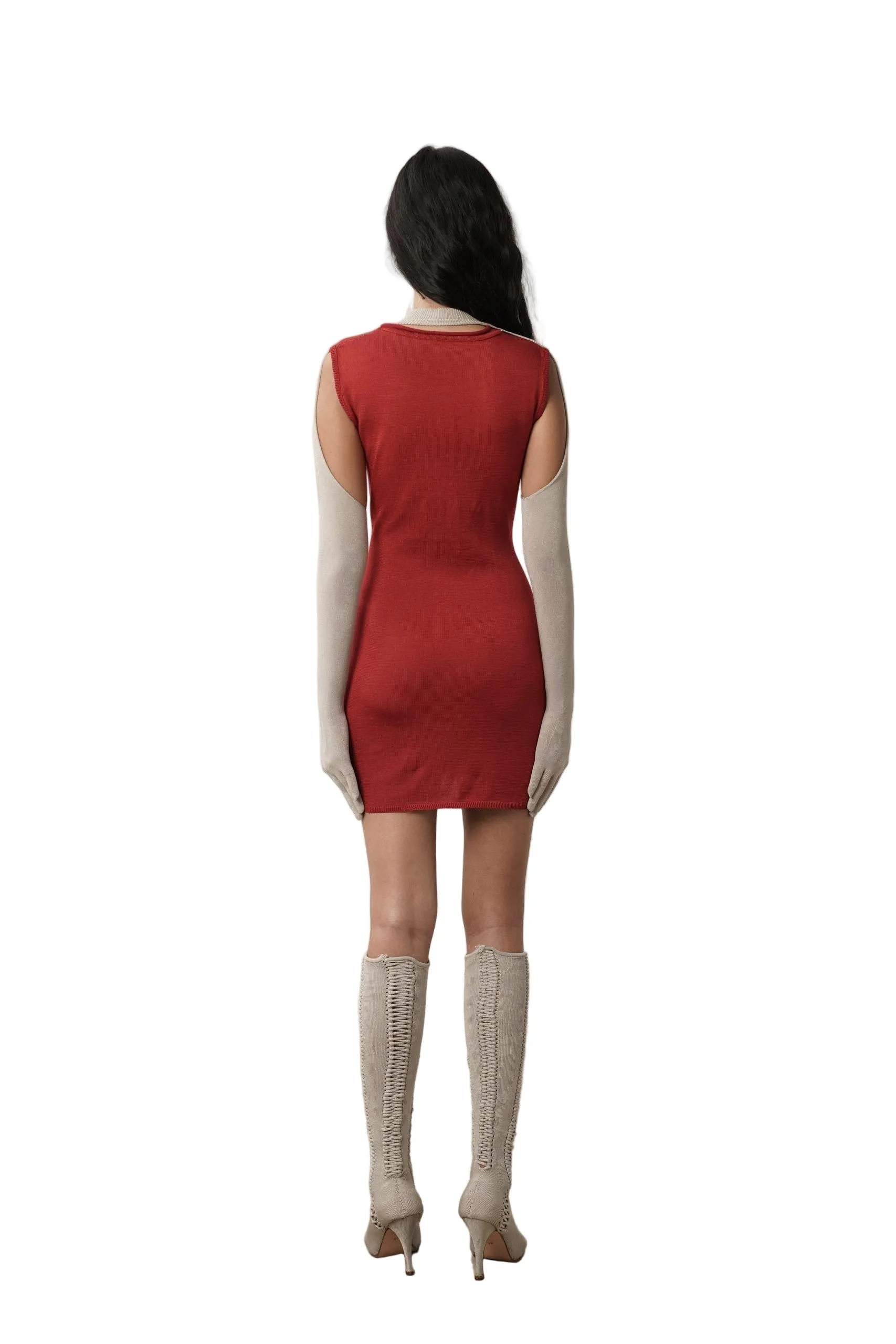 Frangipani Carve Dress (Cherry) sold by TONS product image thumbnail 3