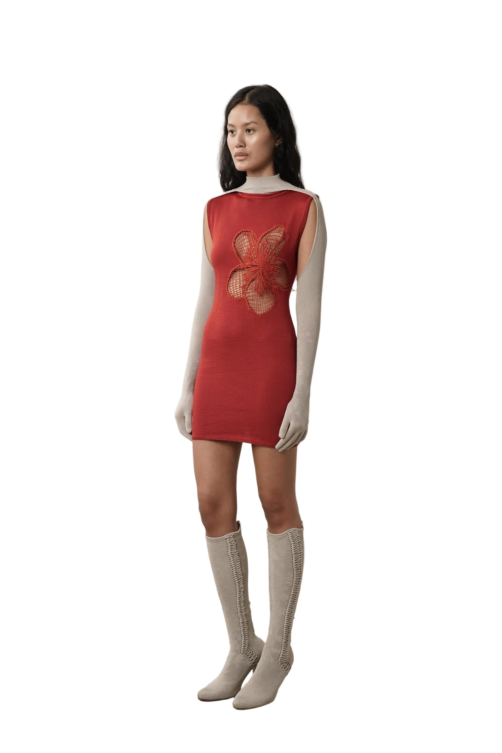 Frangipani Carve Dress (Cherry) sold by TONS product image thumbnail 2