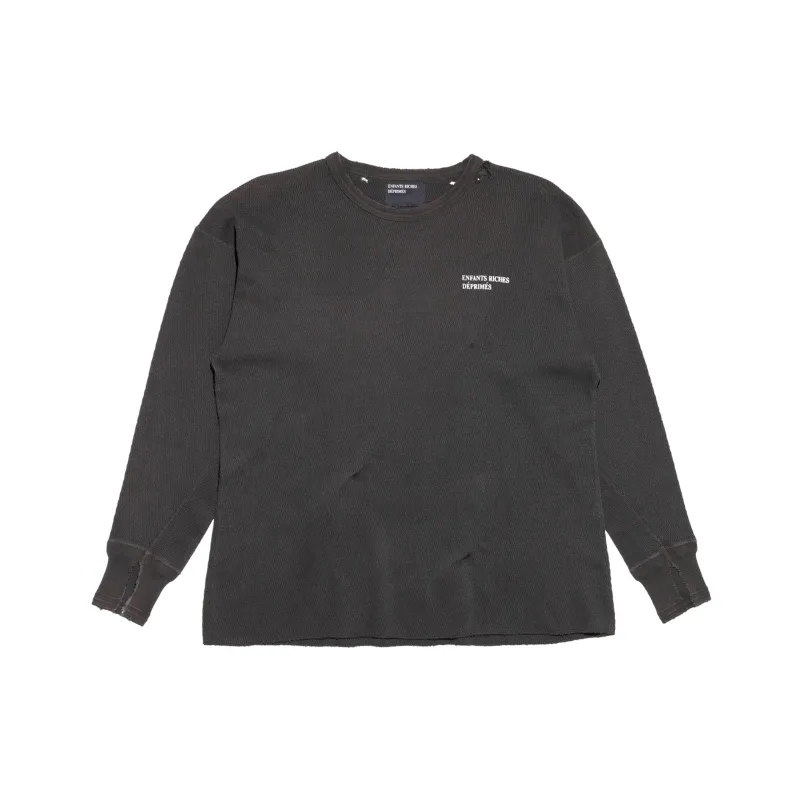 Classic Logo Distressed Thermal Long Sleeve (Charcoal) made by Enfants Riches Deprimes