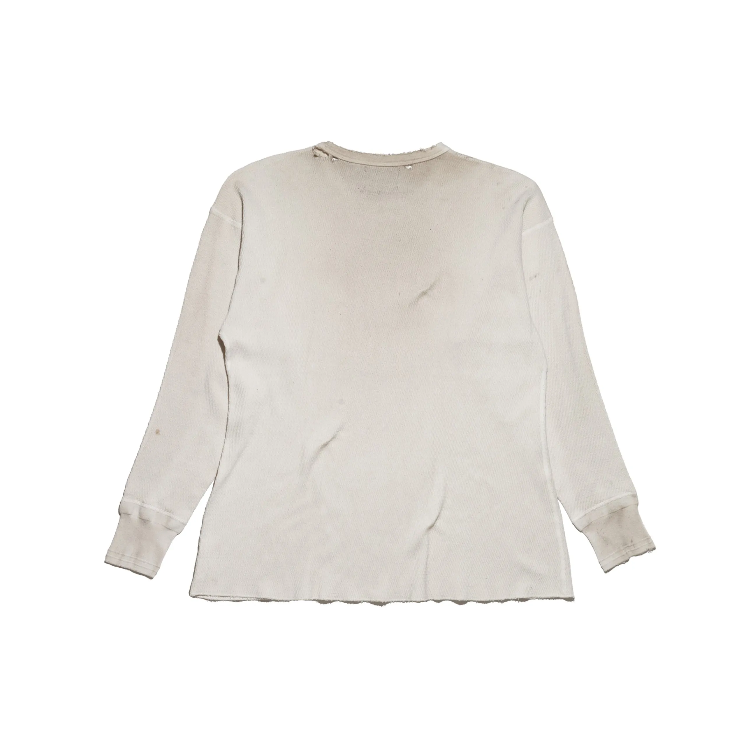 Classic Logo Distressed Thermal Long Sleeve (Dirty White) sold by TONS product image thumbnail 2