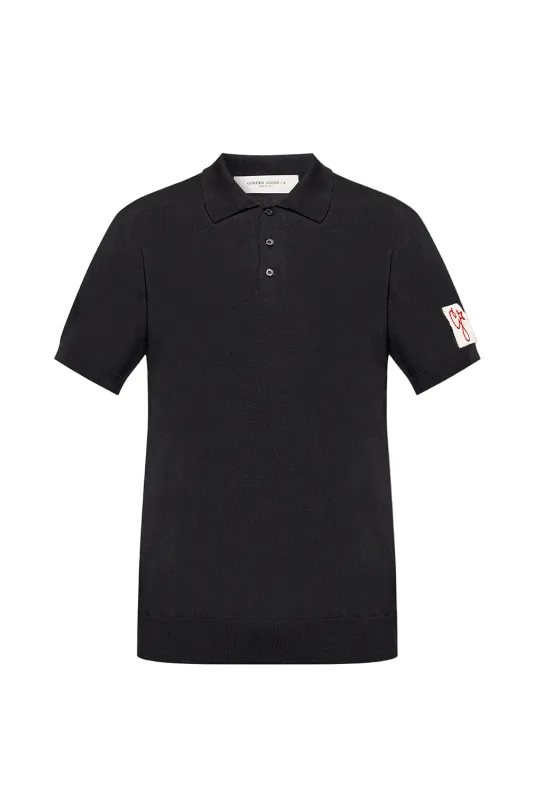Men's Wool Polo Shirt (Black) made by Golden Goose