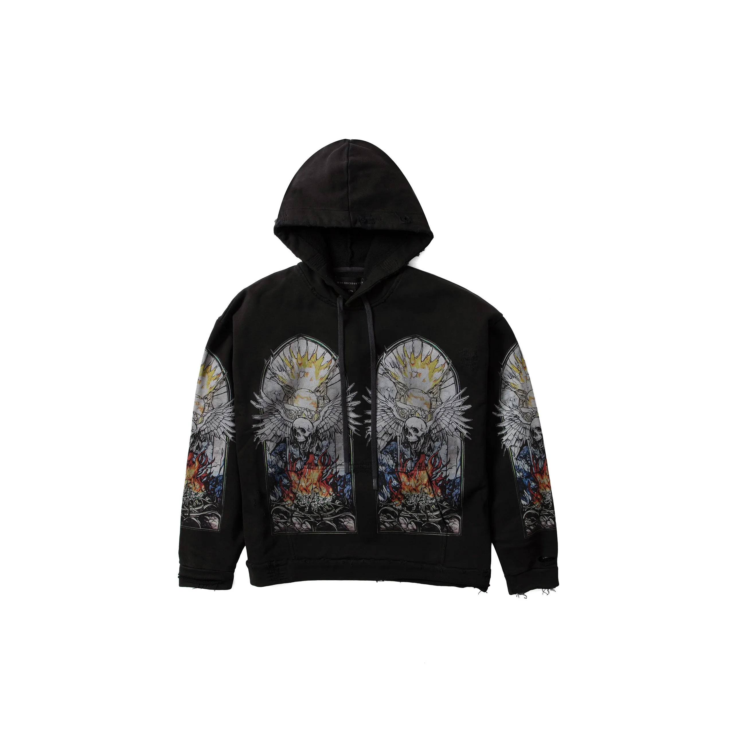 Skull Hooded Pullover (Coal/Multicolor) sold by TONS