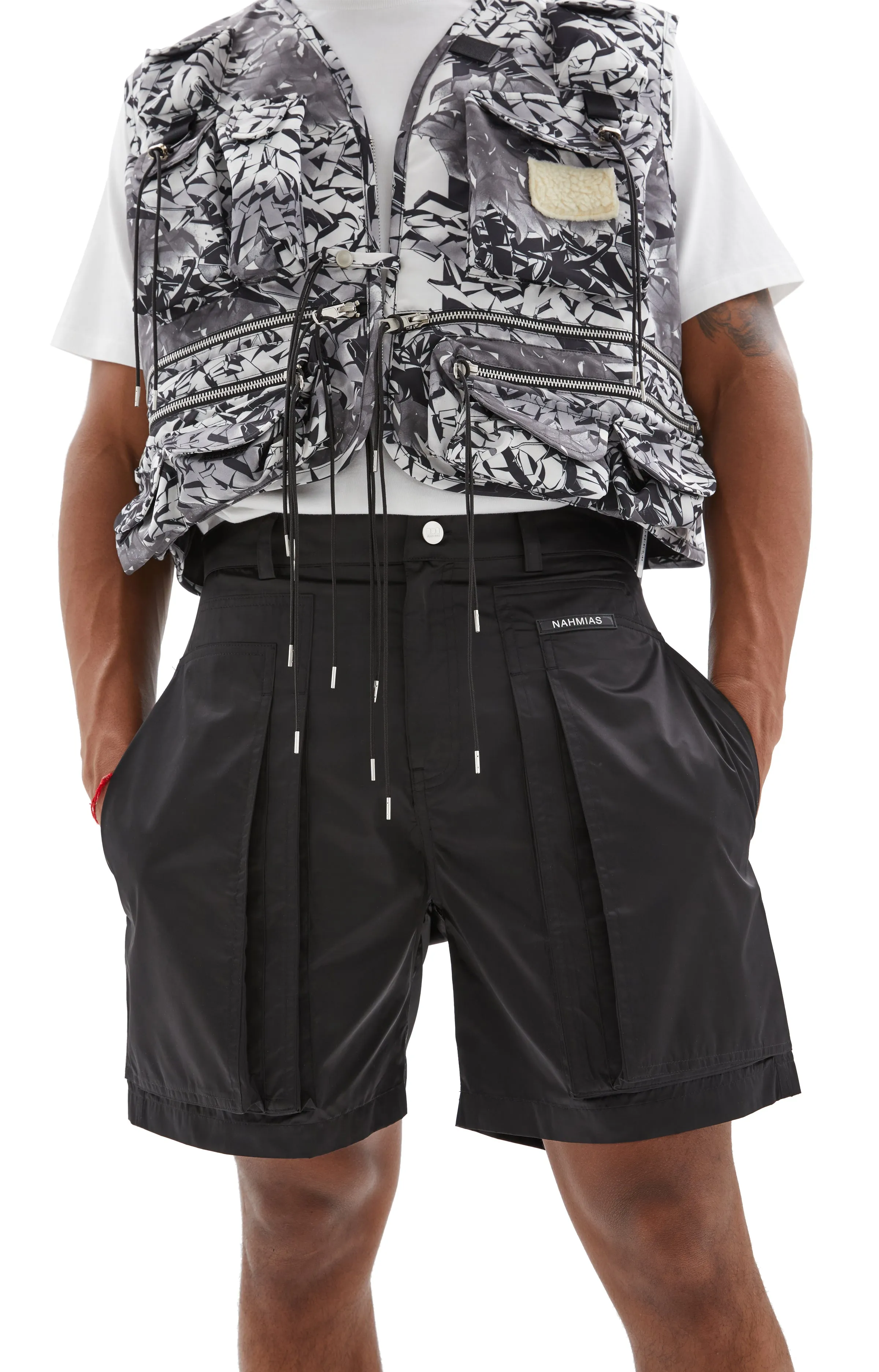 Nylon Cargo Shorts (Black) sold by TONS